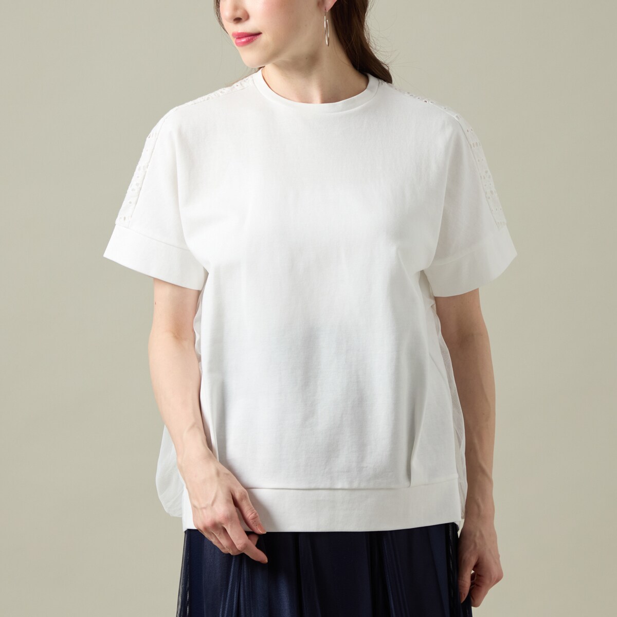 ラ・クープ（LACOUPE）/【洗える】背中レース切り替えカットソー 洗える】背中レース切り替えカットソー | ラ・クープ(LACOUPE