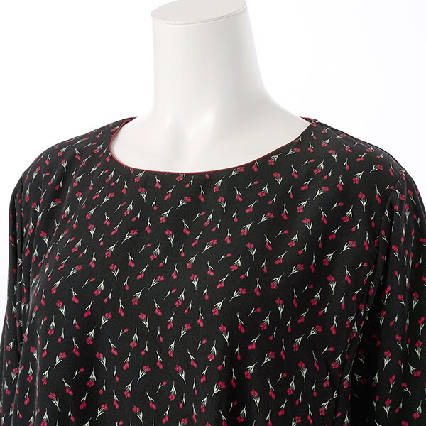 ラ・クープ（LACOUPE）/【洗える】小花プリント柄袖口フリルデザインチュニック 洗える】小花プリント柄袖口フリルデザインチュニック | ラ・クープ