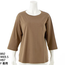 【洗える】シルケット7分袖Tシャツ