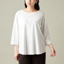 【洗える】"ALLO”ロゴ入り7分袖Tシャツ