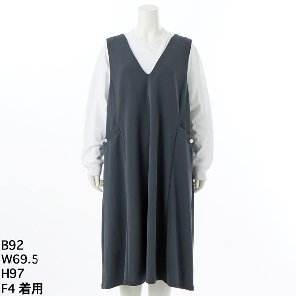 【洗える】ポリバレントポンチ ジャンパースカート 32サイズ 洗える】ポリバレントポンチ ジャンパースカート / 23区