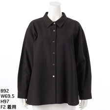 シャツカラー無地ブラウス