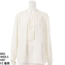 【洗える】ボウタイ風ブラウス