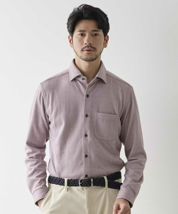 ジャンネット★美品★オープンカラーシャツ★長袖★ボタニカル柄★ブラウン ボタニカル柄プリントオープンカラーシャツ｜メンズファッション