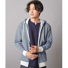 ワッフルニット ジップアップパーカー