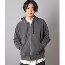フェードポンチジップ ショート丈  ジップパーカー