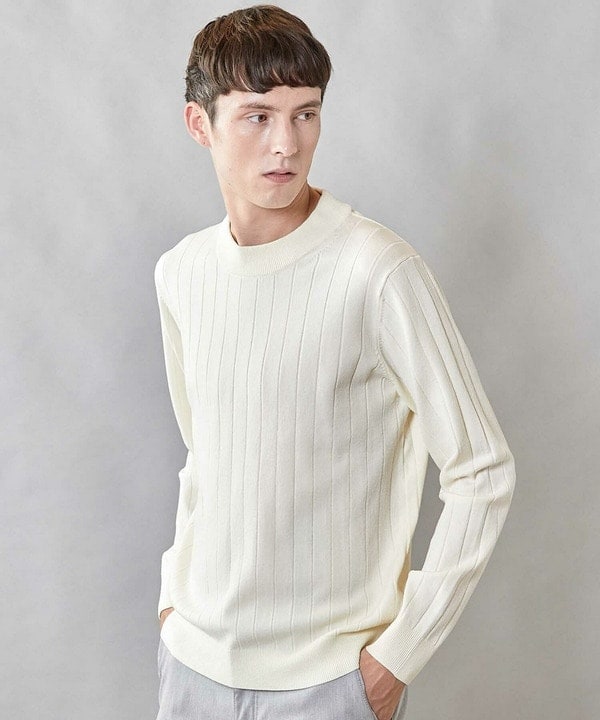 【 吸湿・発熱・保温】ウォッシャブル モックネックニット