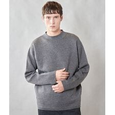 【ウォッシャブル素材】モックネック Wフェイスリバーシブルニット