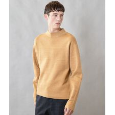 【ウォッシャブル素材】モックネック Wフェイスリバーシブルニット