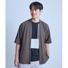 【WEB限定】シア―5分袖ボタンレスカーディガン＜ストレッチ・ハンドウォッシャブル・接触冷感・通気性