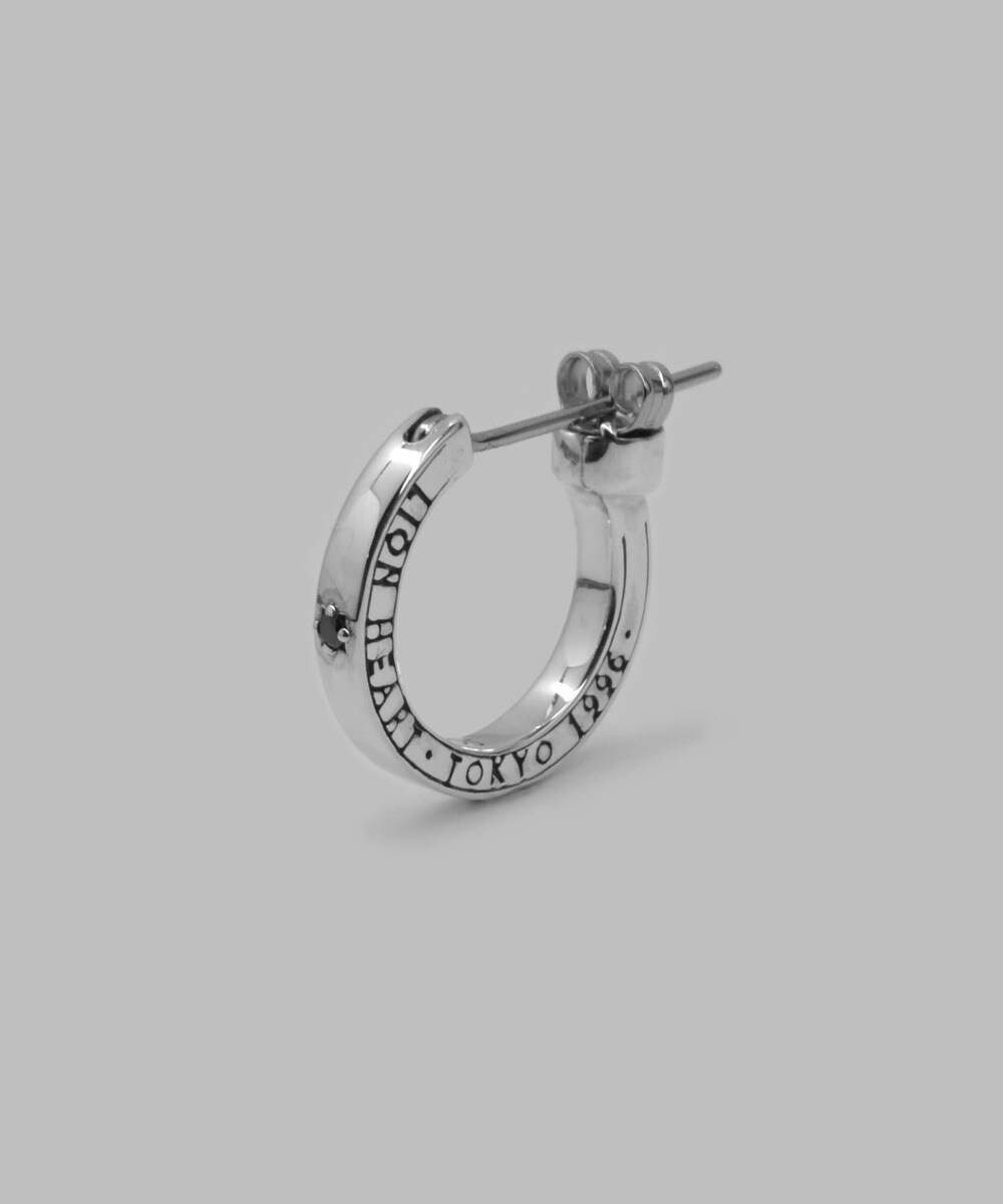 新品　ライオンハート　クロッシング　フープ　ピアス　ダイヤ　ロゴ LH for Gift クロッシングピアス/ELプレーンフープM/合成ダイヤ