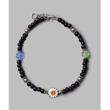 LH T.H.R フラワーLEOアンクレット/ブラック/ビーズ