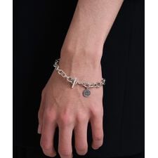 LH ボリュームチェーンブレスレット/ロゴコイン/マンテルタイプ/シルバー925