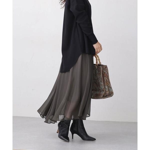 IENA／ジョーゼップリーツマキシスカート ブラック シャイニープリーツ