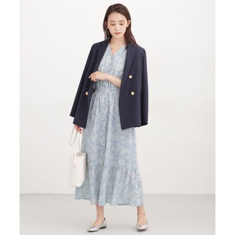 バイカラーフラワーワンピース 半袖 | ナノユニバース(NANO universe  