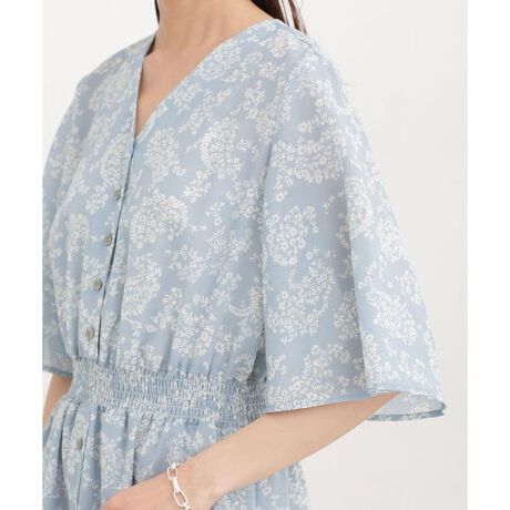 バイカラーフラワーワンピース 半袖 ナノ ユニバース Nano Universe ファッション通販 マルイウェブチャネル