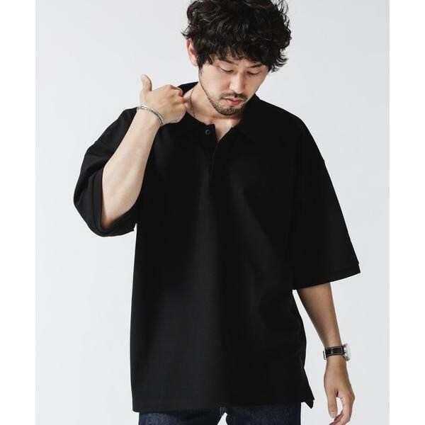 ユナイテッドアローズ　黒 ポロシャツ　ニットポロ　ビッグシルエット Lサイズ 20200720114514257_500.jpg