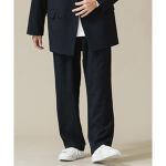 ユーティリティーテックウール２タックワイドイージーパンツ|ネイビー