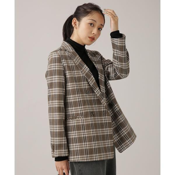 WEB限定／ウールライクダブルボタンジャケット