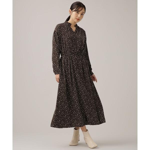 スタンドフリル花柄ワンピース 長袖 | ナノユニバース(NANO