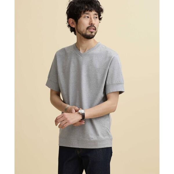 シルキーモクロディvネックtシャツ