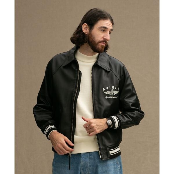 nano universe　別注　AVIREXレザーVARSITY JACKET nano universe別注AVIREXレザーVARSITY JACKET