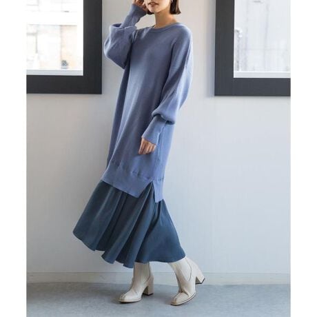 LB.04／異素材コンビニットワンピース | ナノユニバース(NANO universe  