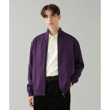 ZIP UP 防風裏スタンドニットブルゾン