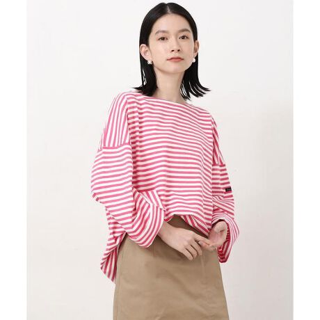 Le Minor 等しく ルミノア ピンク ベージュ ボーダー ワンピース 