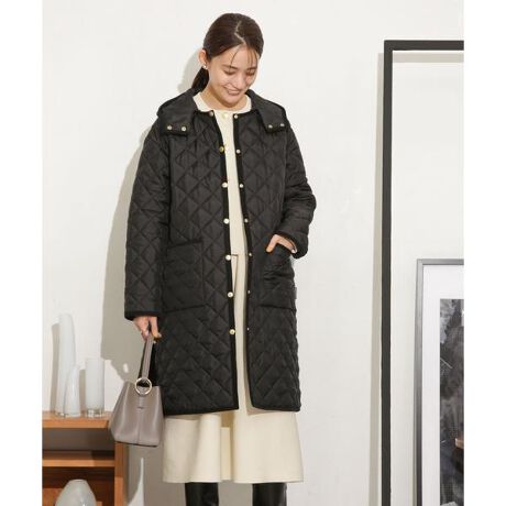 TRADITIONAL WEATHERWEAR／別注 ARKLEY Aラインキルティングフード付き 