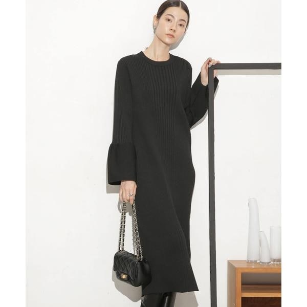 ナノユニバース（NANO universe）/フレアスリーブリブニットワンピース フレアスリーブリブニットワンピース | ナノユニバース(NANO universe
