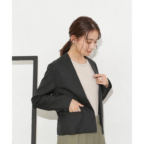 Vネックノーカラージャケット(セットアップ可) | ナノユニバース(NANO 