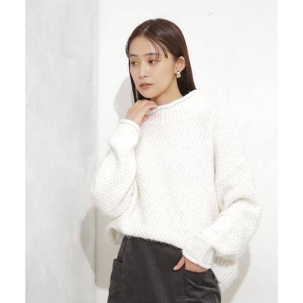 raccoon mix skipper KNIT ローズ着用