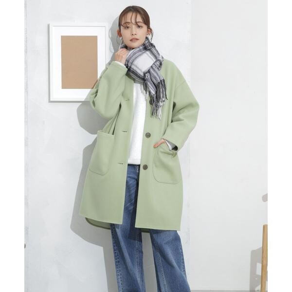 【nano・universe】ニットメルトンノーカラーコート 楽天市場】【SALE／40%OFF】ニットメルトンノーカラーコート