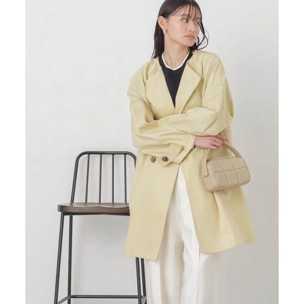 撥水＆花粉ガード加工ノーカラーAラインコート | ナノユニバース(NANO