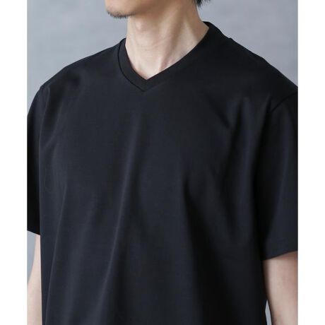 ナノユニバース ジャケT(R) プレミアム Vネック 半袖