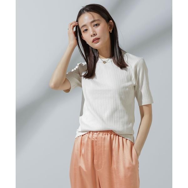 tシャツ Anti Soaked(R) 汗染み防止クルーネックリブTシャツ レディース Anti Soaked(R) 汗染み防止 クルーネック リブ Tシャツ