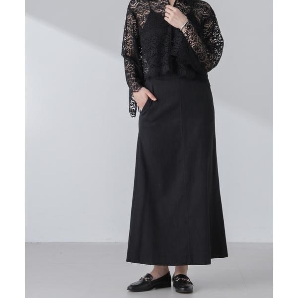 ラメモールワイドリブマーメイドニットスカート(セットアップ可