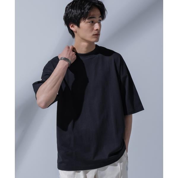 ナノ ユニバースitem17ss ツイルシルケットビッグ七分袖tシャツ