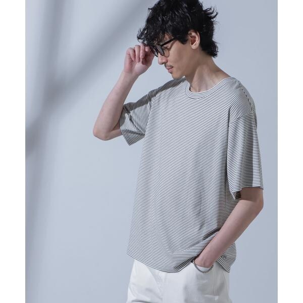 Anti Soaked(R) 汗染み防止 ピンボーダークルーネックTシャツ