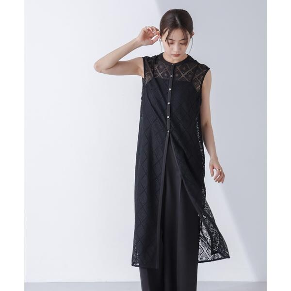 レース ロングジレ × サロペット セット