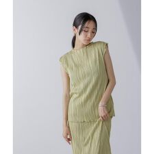 ウェーブリップルカットノースリーブトップス(セットアップ可)