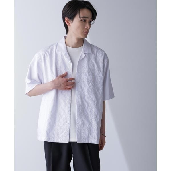 刺繍切替シャツ