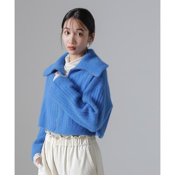 カーディガン フォックスカシミヤショートジップカーディガン レディース フォックス カシミヤ ショート ジップ カーディガン
