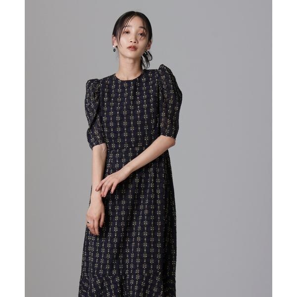 【美品】カットジャガードワンピース／ナノユニバース（NANO universe） troisiemechaco／カットジャガードワンピース | ナノユニバース