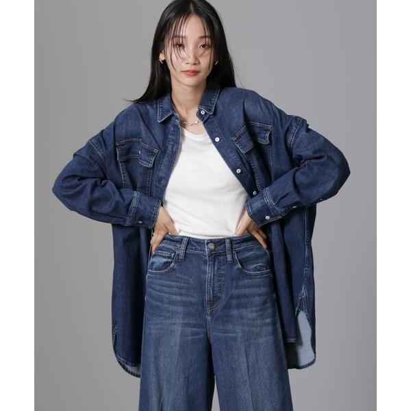 Healthy denim】デニムシャツAlmond ブルー ナノユニバース0 NANO