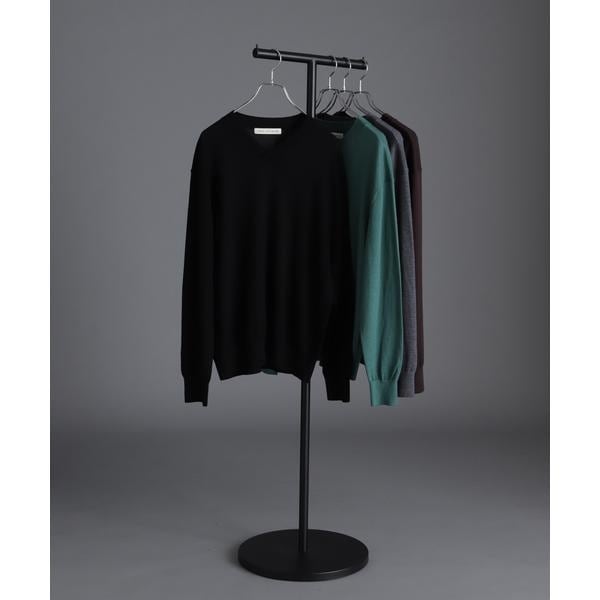 ナノユニバース ウール　100% ニット　クルーネック　カーディガン 100%ウォッシャブルウール」クルーネック ロングTシャツ | NANO