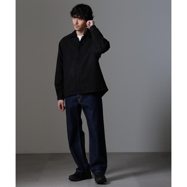 フェイクスウェードストレッチシャツブルゾン | ナノユニバース(NANO