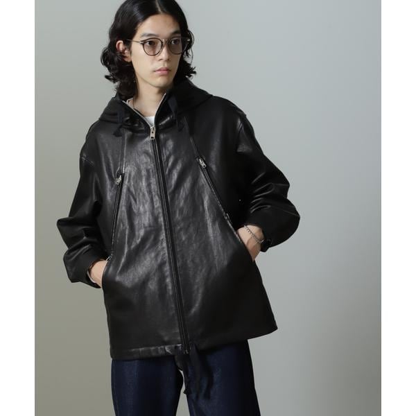 Schott／別注 レザー フードパーカー | ナノユニバース(NANO universe