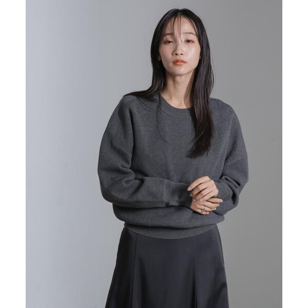 【ハンドメイド】ビッグシルエット接結リブニットプルオーバー＊ファー袖＊モックネック＊ブラック＊ゆったりトップス＊黒＊М・L・２L